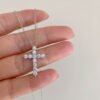 Moissanite Cross Pendant Necklace