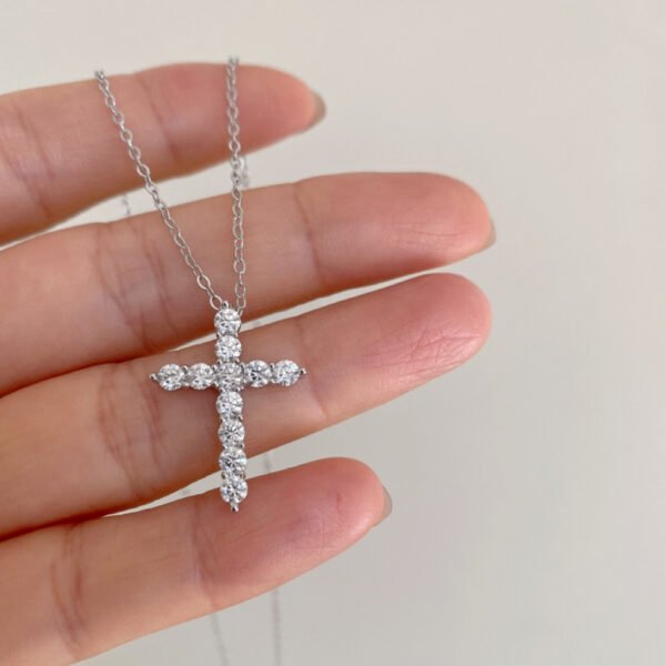 Moissanite Cross Pendant Necklace