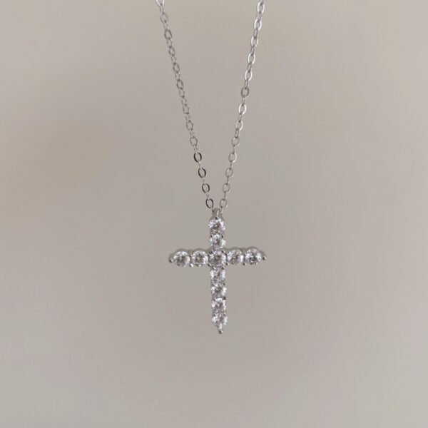 Moissanite Cross Pendant Necklace