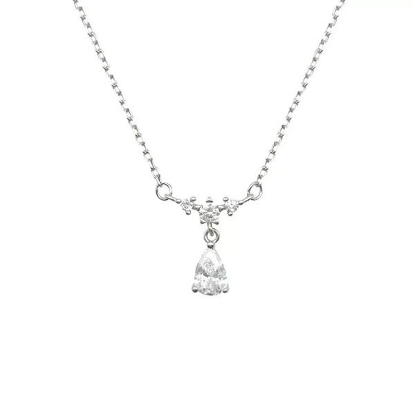 silver pear necklace