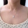 925 Silver White Chalcedony Pendant Necklace