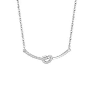 925 Sterling Silver Knot Heart Necklace