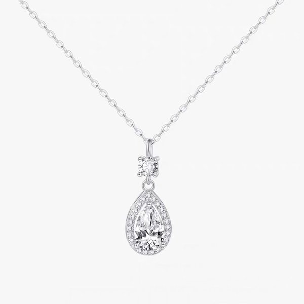 pear cz necklace