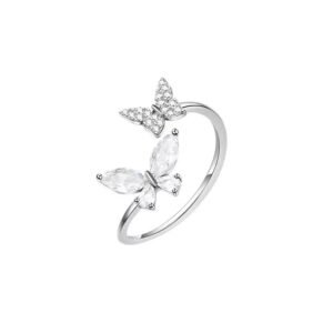 925 Silver Adjustable Butterfly Ring