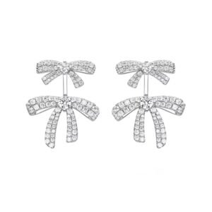 925 Silver Double Bow Earrings