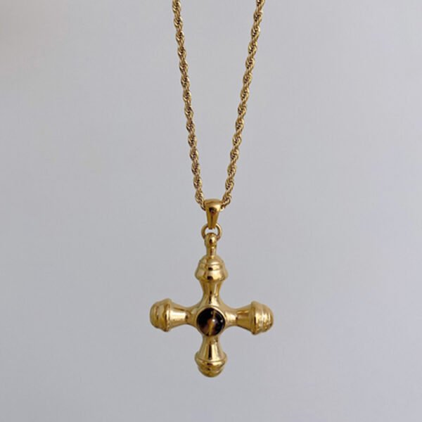 Tiger Eye Cross Necklace Jewelry