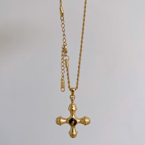 Tiger Eye Cross Necklace Jewelry