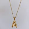 Stainless Steel Bubble Initial Necklace