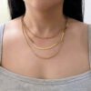 Stainless Steel Gold Plated 3 Layer Necklace