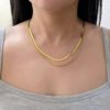 Stainless Steel Gold Plated Double Layer Necklace