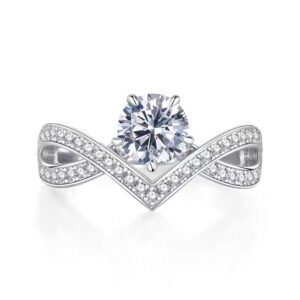925 Silver 1ct Moissanite Wedding Ring