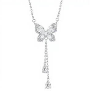 925 Silver Butterfly Tassel Necklace