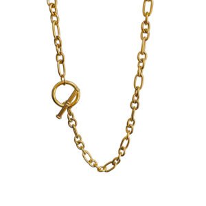Stainless Steel Link Chain Necklace with OT Clasp