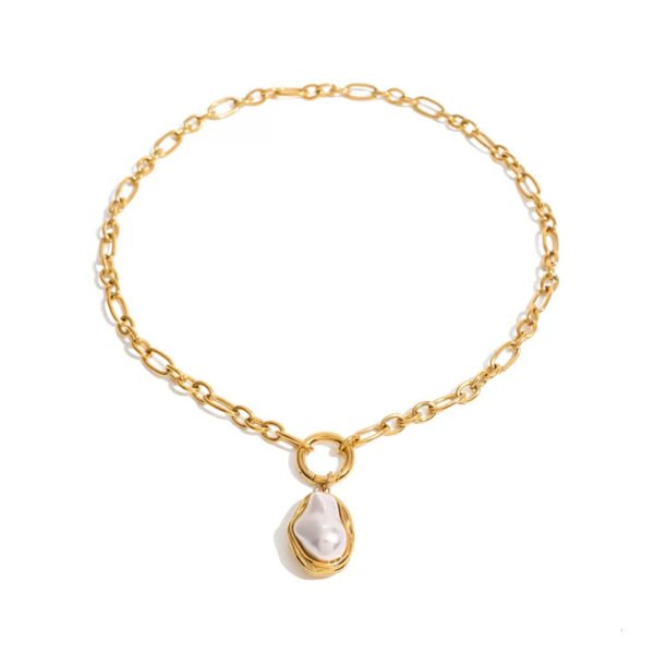 Stainless Steel Baroque Necklace Chunky Chain