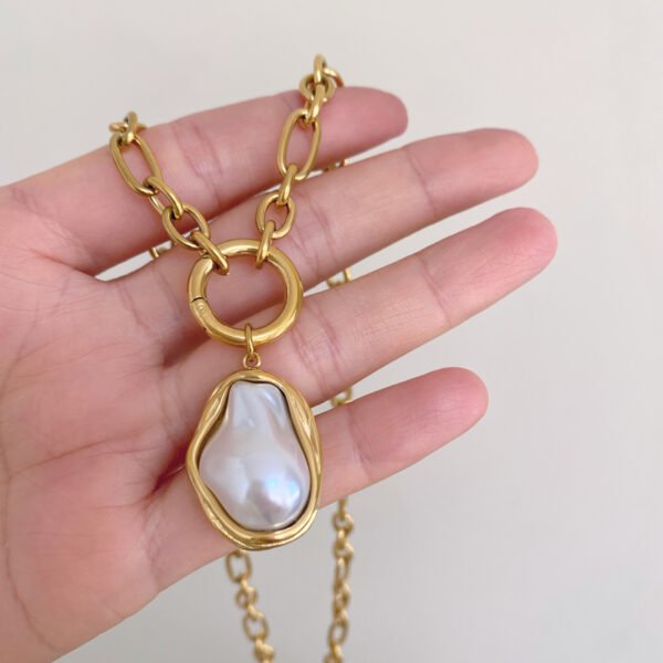 Stainless Steel Baroque Necklace Chunky Chain