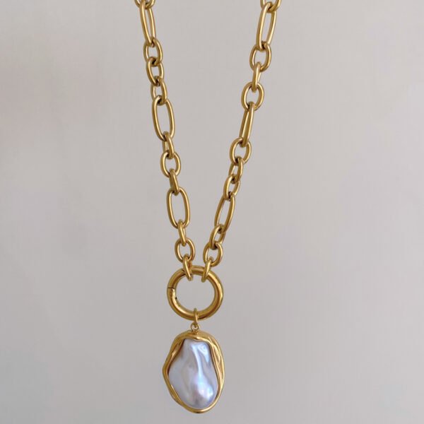 Stainless Steel Baroque Necklace Chunky Chain