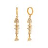Stainless Steel Cubic Zirconia Fishbone Earrings