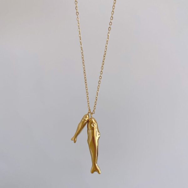 Stainless Steel Double Fish Necklace