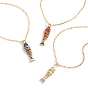 Stainless Steel Enamel Fish Necklace
