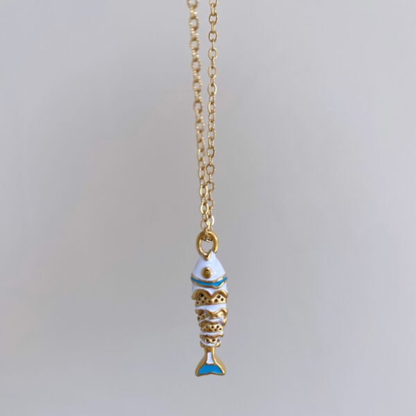 Stainless Steel Enamel Fish Necklace