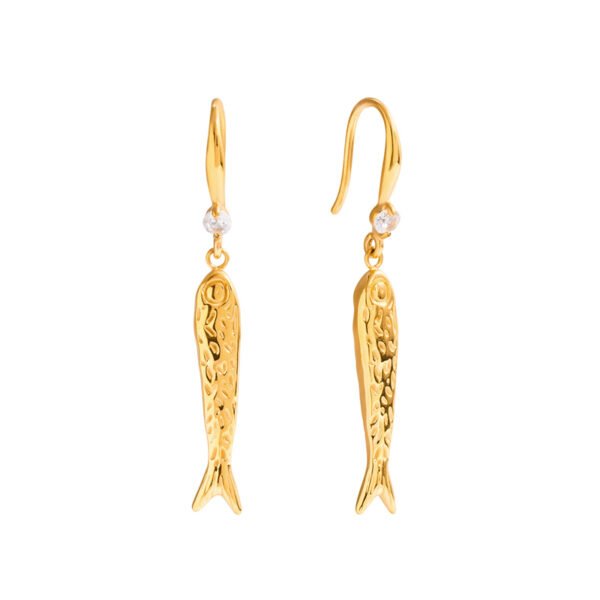 Stainless Steel Fish Dangle Earrings