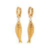 Stainless Steel Fish Hoop Earrings