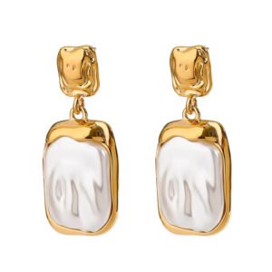 Hammered Pearl Earrings