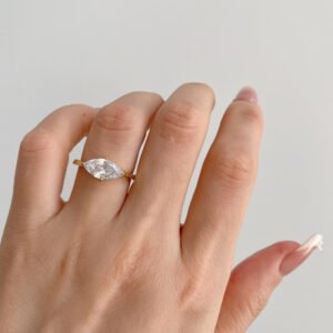 Marquise Solitaire Ring Stainless Steel
