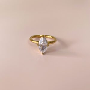 Marquise Solitaire Ring Stainless Steel
