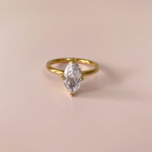 Marquise Solitaire Ring Stainless Steel