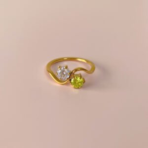 Greenyellow Cubic Zirconia Ring Stainless steel